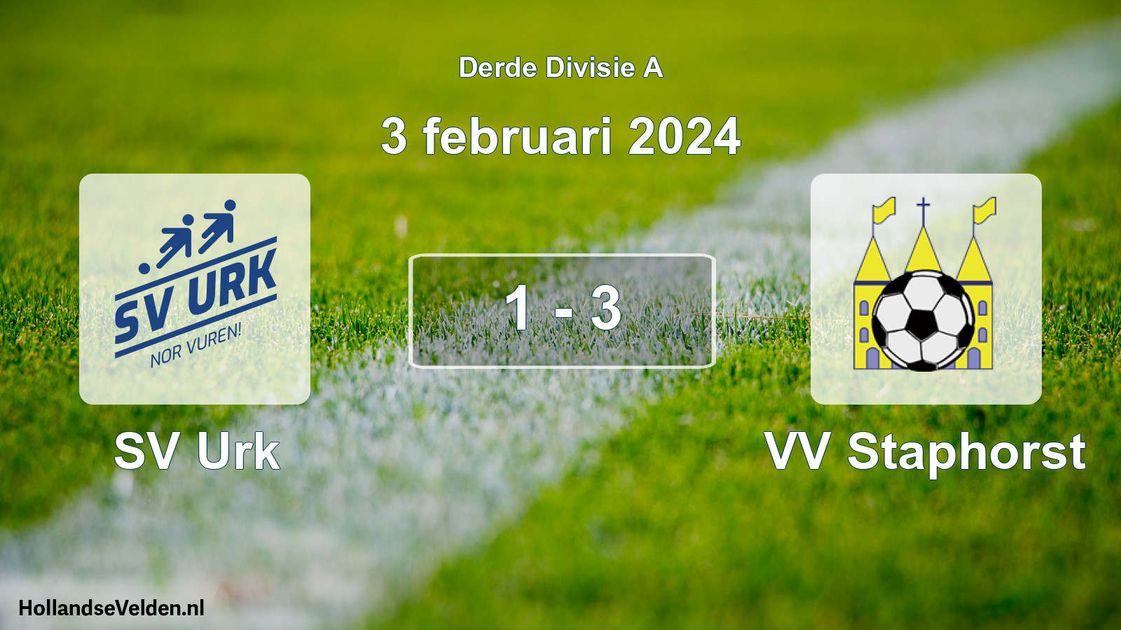 Total number of matches played: SV Urk - VV Staphorst 1 - 3 (3 February 2024)