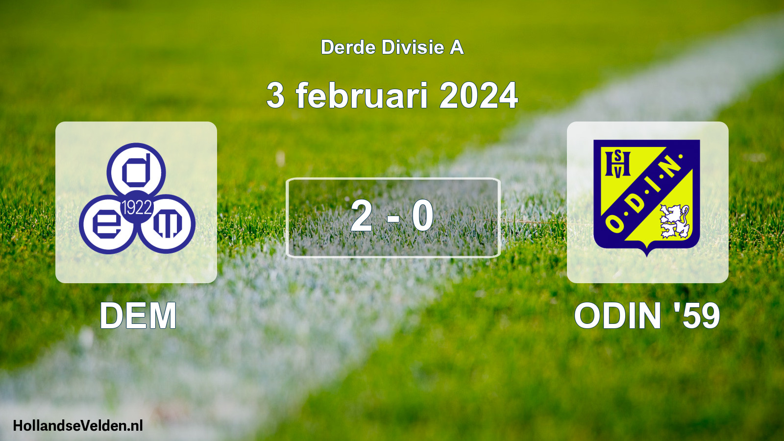 Total number of matches played: DEM - ODIN '59 2 - 0 (3 February 2024)