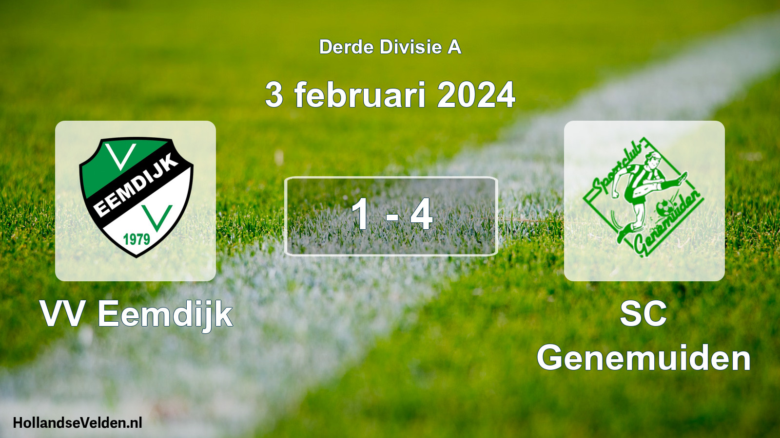 Total number of matches played: VV Eemdijk - SC Genemuiden 1 - 4 (3 February 2024)