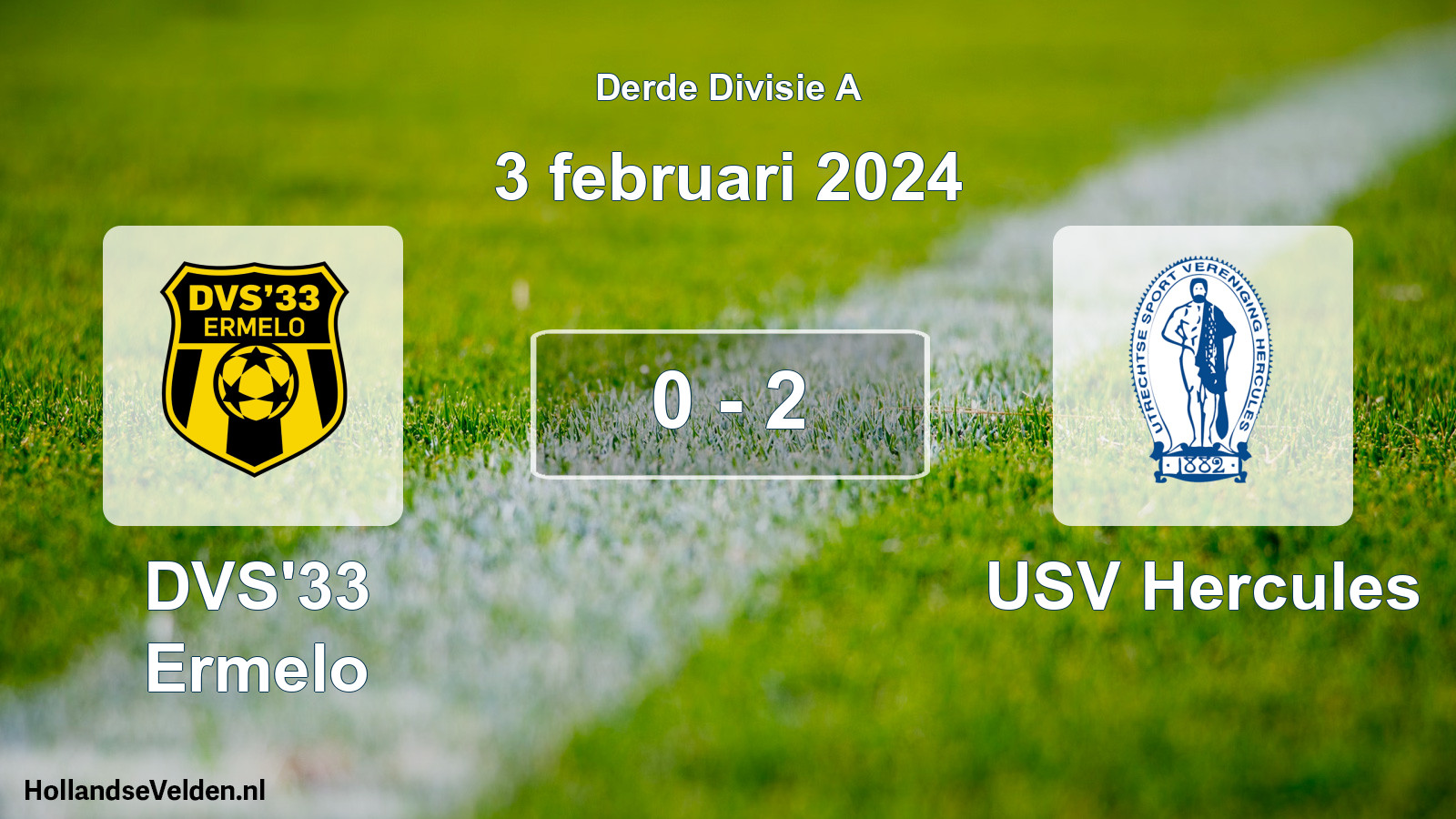 Total number of matches played: DVS'33 Ermelo - USV Hercules 0 - 2 (3 February 2024)