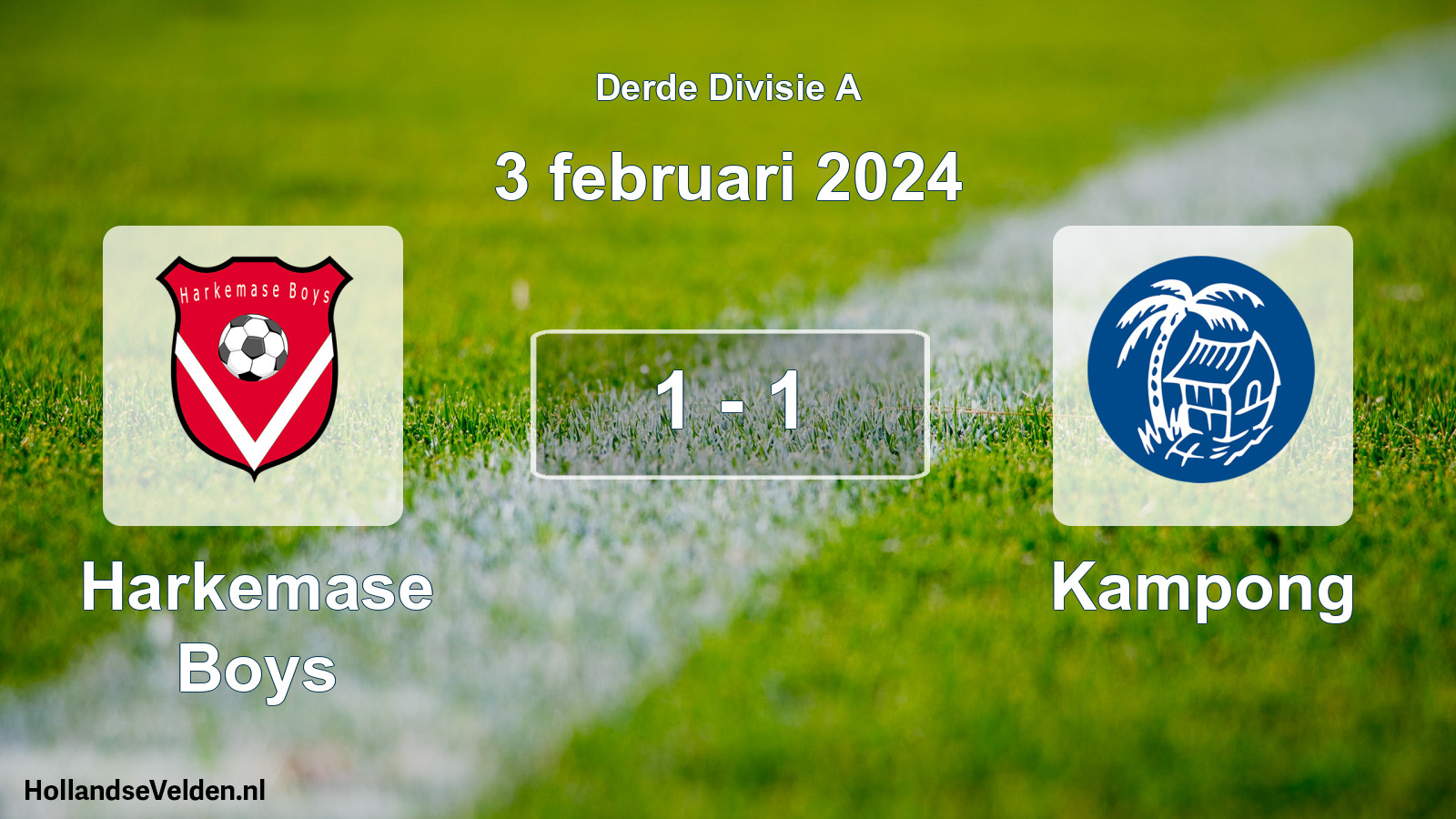Total number of matches played: Harkemase Boys - Kampong 1 - 1 (3 February 2024)