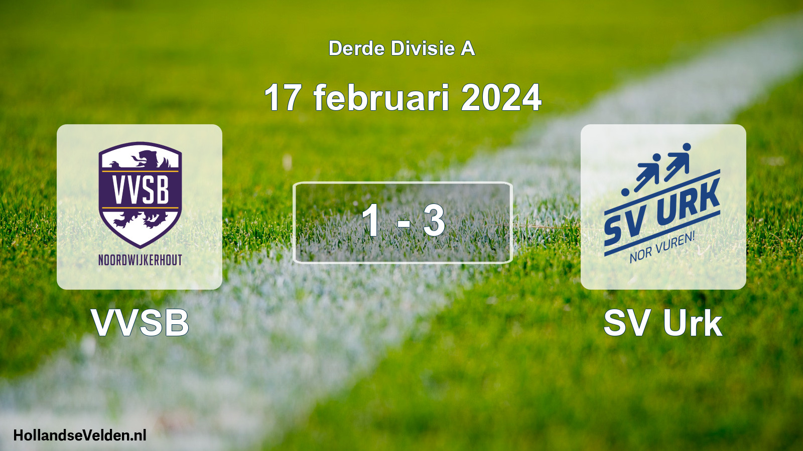 Total number of matches played: VVSB - SV Urk 1 - 3 (17 February 2024)