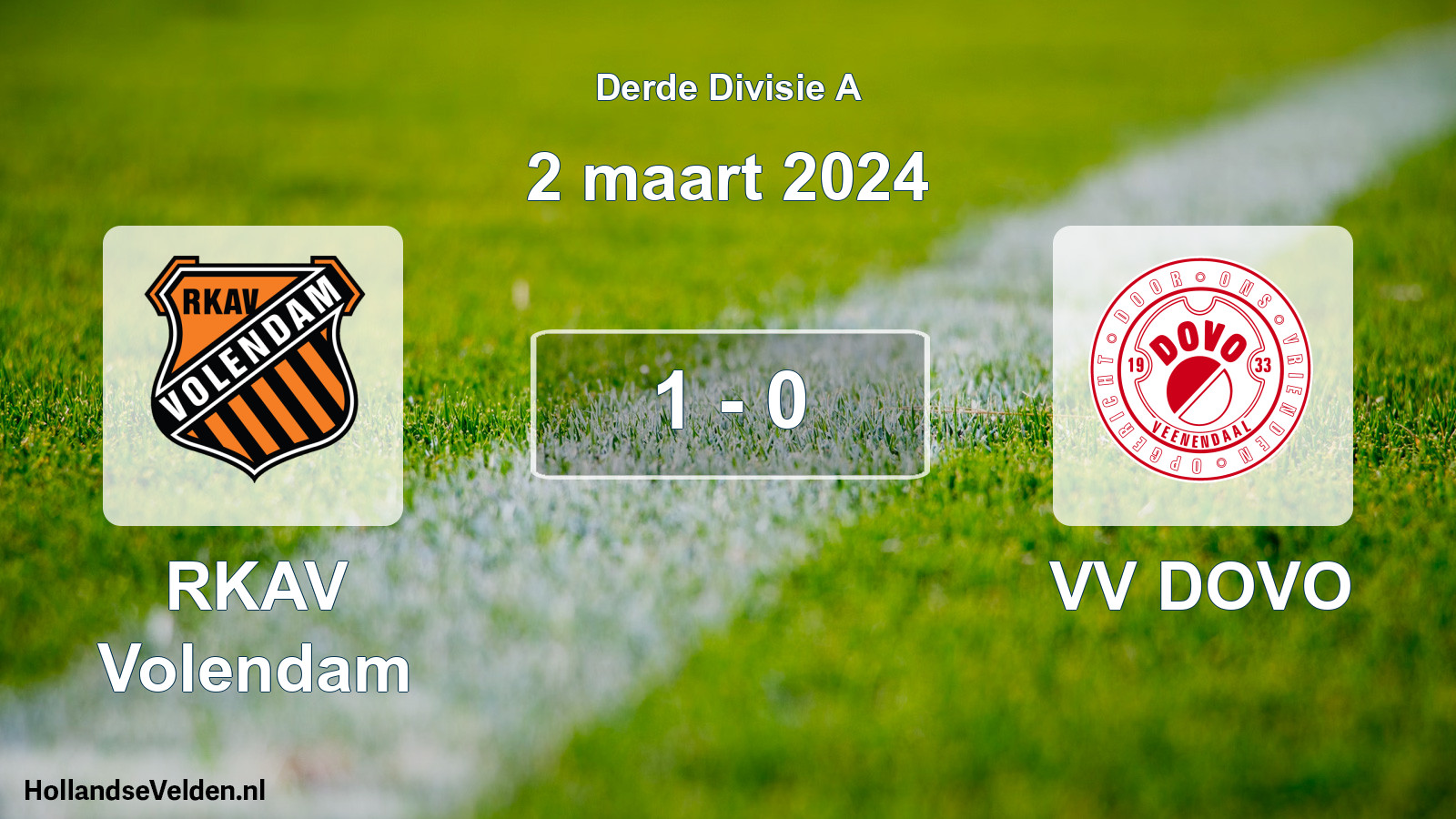 Total number of matches played: RKAV Volendam - VV DOVO 1 - 0 (2 March 2024)