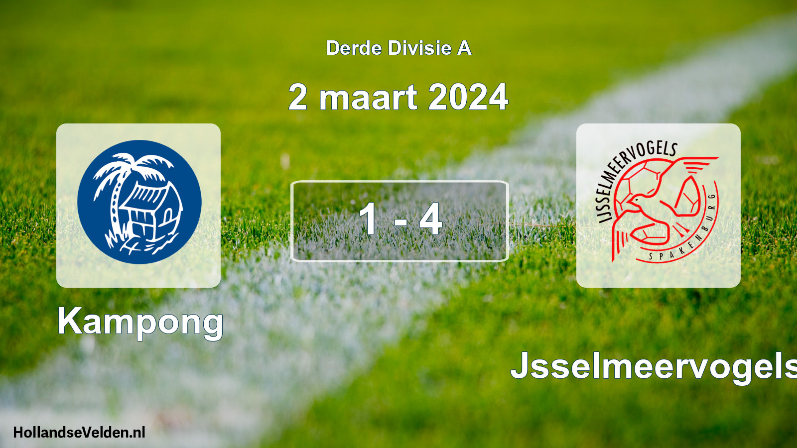 Total number of matches played: Kampong - IJsselmeervogels 1 - 4 (2 March 2024)