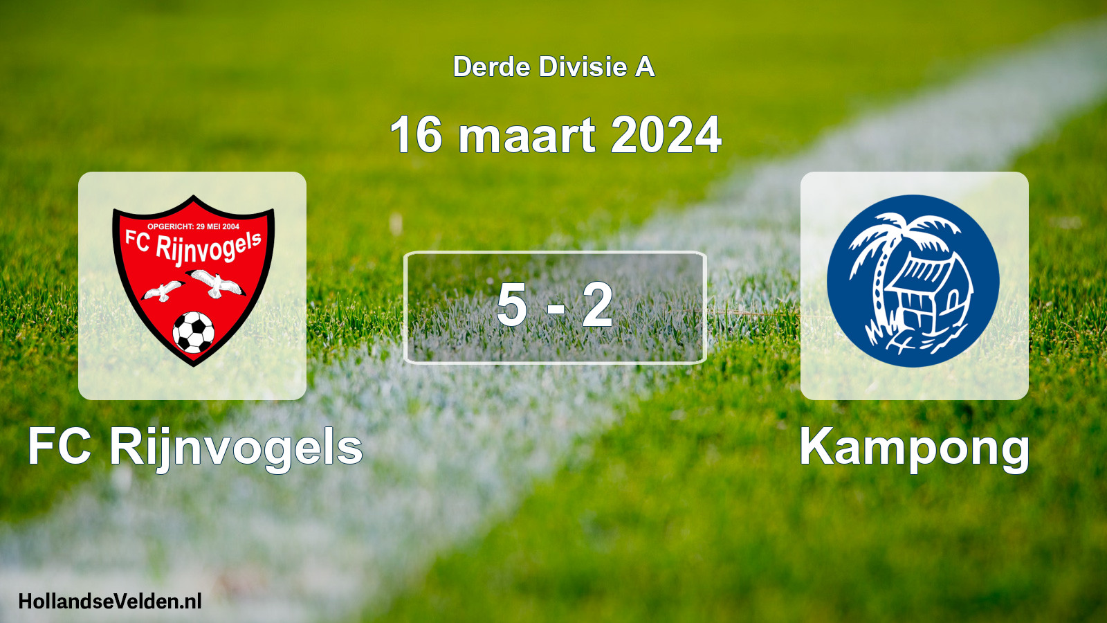 Total number of matches played: FC Rijnvogels - Kampong 5 - 2 (16 March 2024)