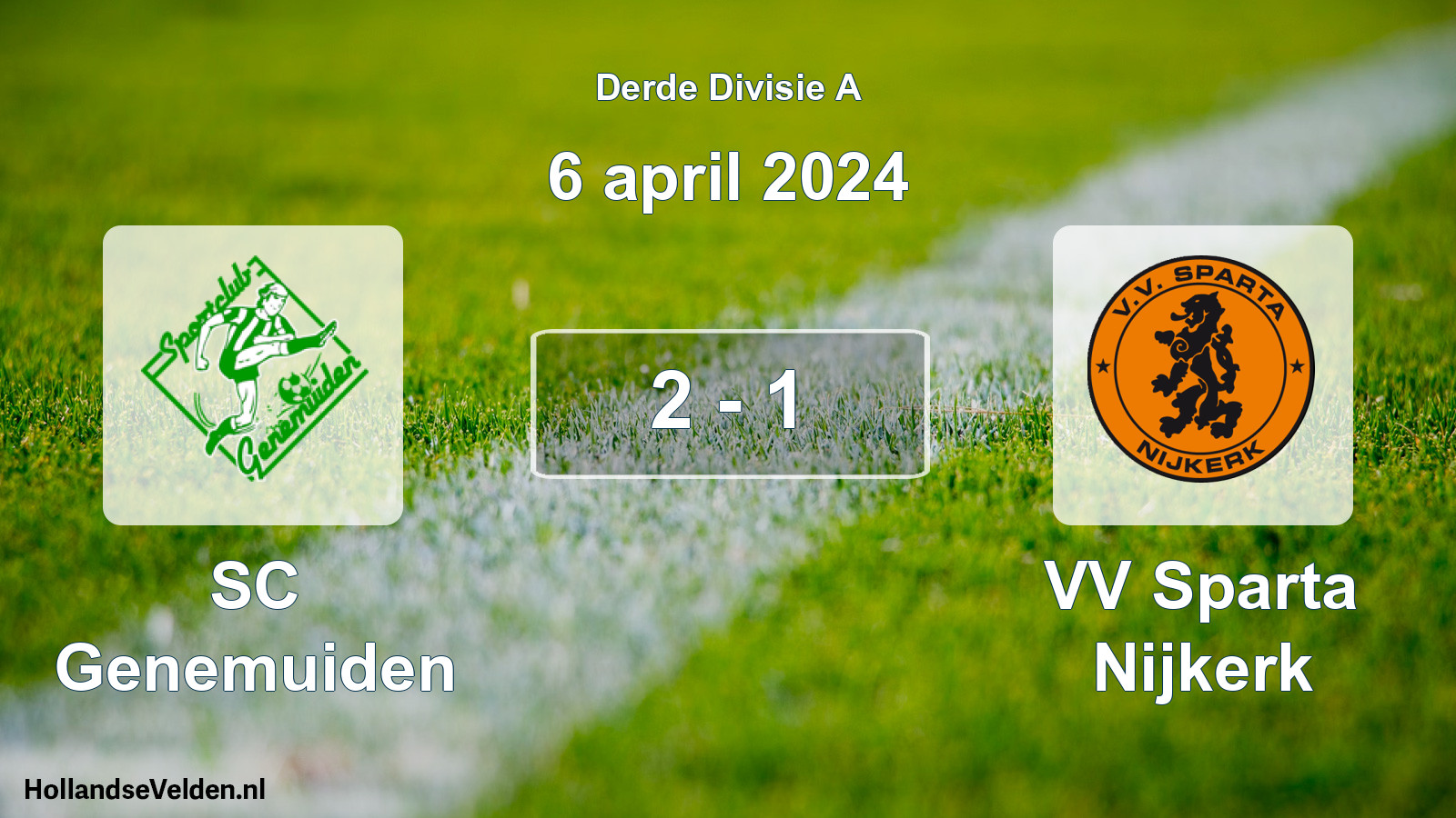 Total number of matches played: SC Genemuiden - VV Sparta Nijkerk 2 - 1 (6 April 2024)