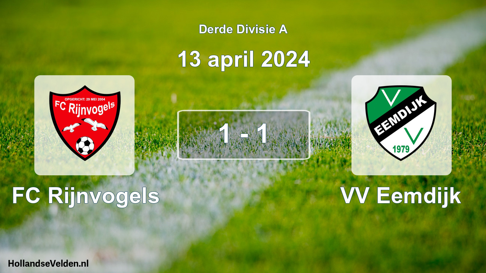 Total number of matches played: FC Rijnvogels - VV Eemdijk 1 - 1 (13 April 2024)