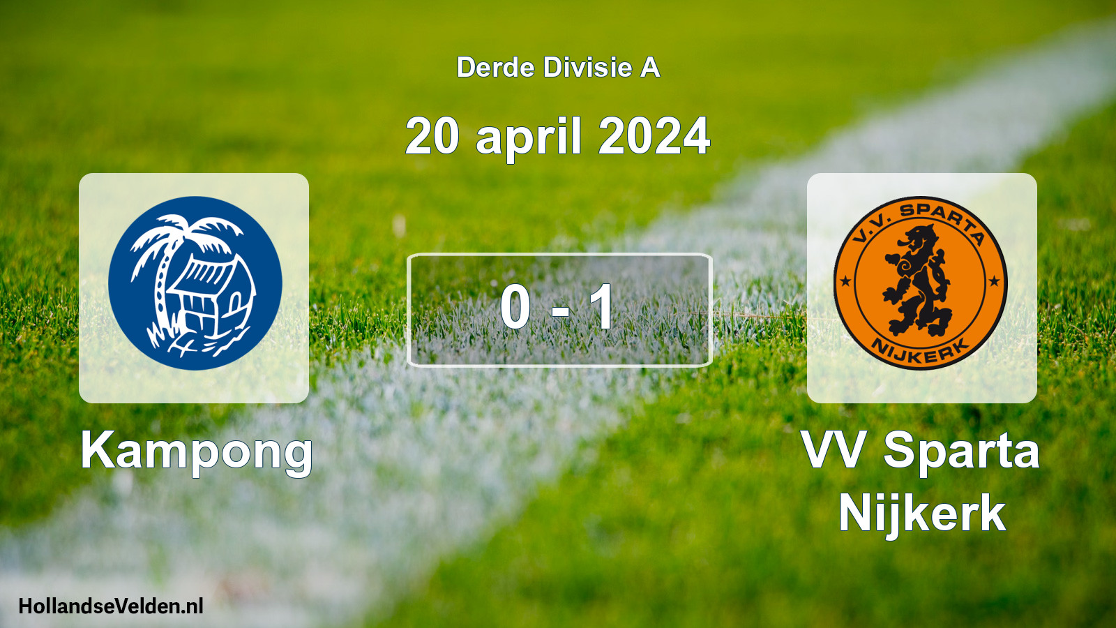 Total number of matches played: Kampong - VV Sparta Nijkerk 0 - 1 (20 April 2024)