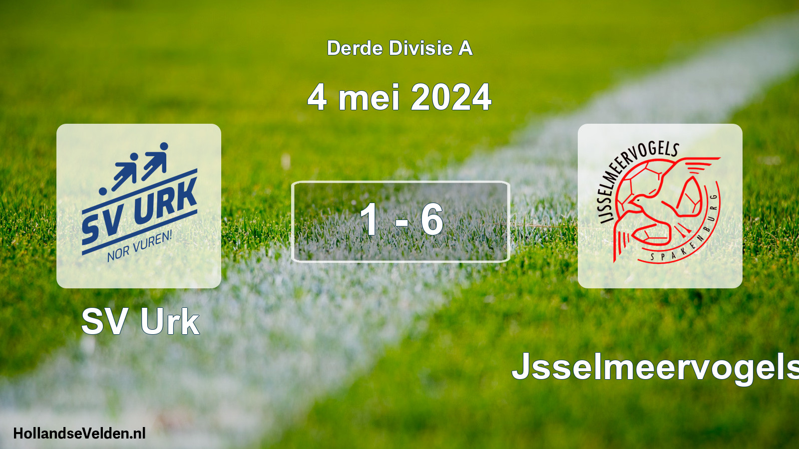 Total number of matches played: SV Urk - IJsselmeervogels 1 - 6 (4 May 2024)
