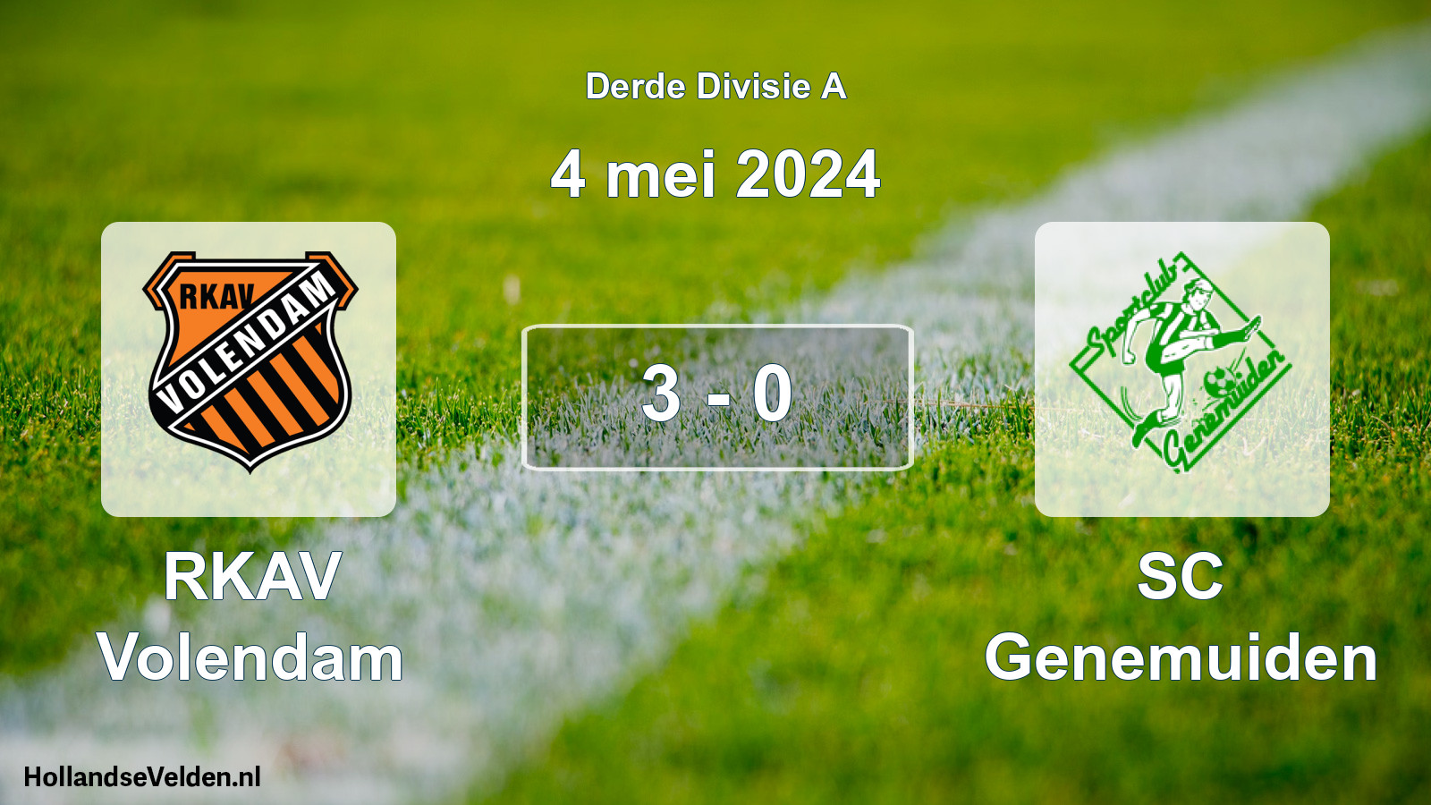 Total number of matches played: RKAV Volendam - SC Genemuiden 3 - 0 (4 May 2024)