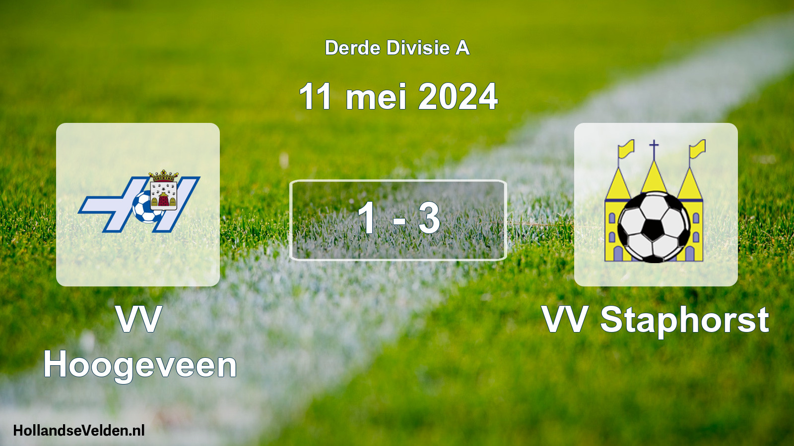 Total number of matches played: VV Hoogeveen - VV Staphorst 1 - 3 (11 May 2024)