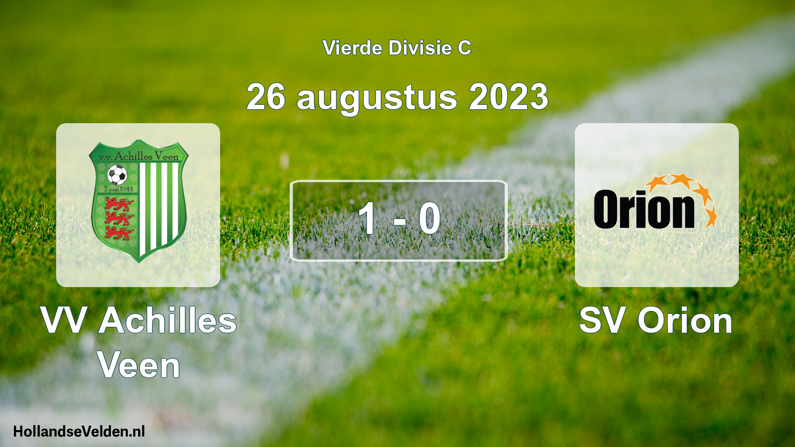 Total number of matches played: VV Achilles Veen - SV Orion 1 - 0 (26 August 2023)