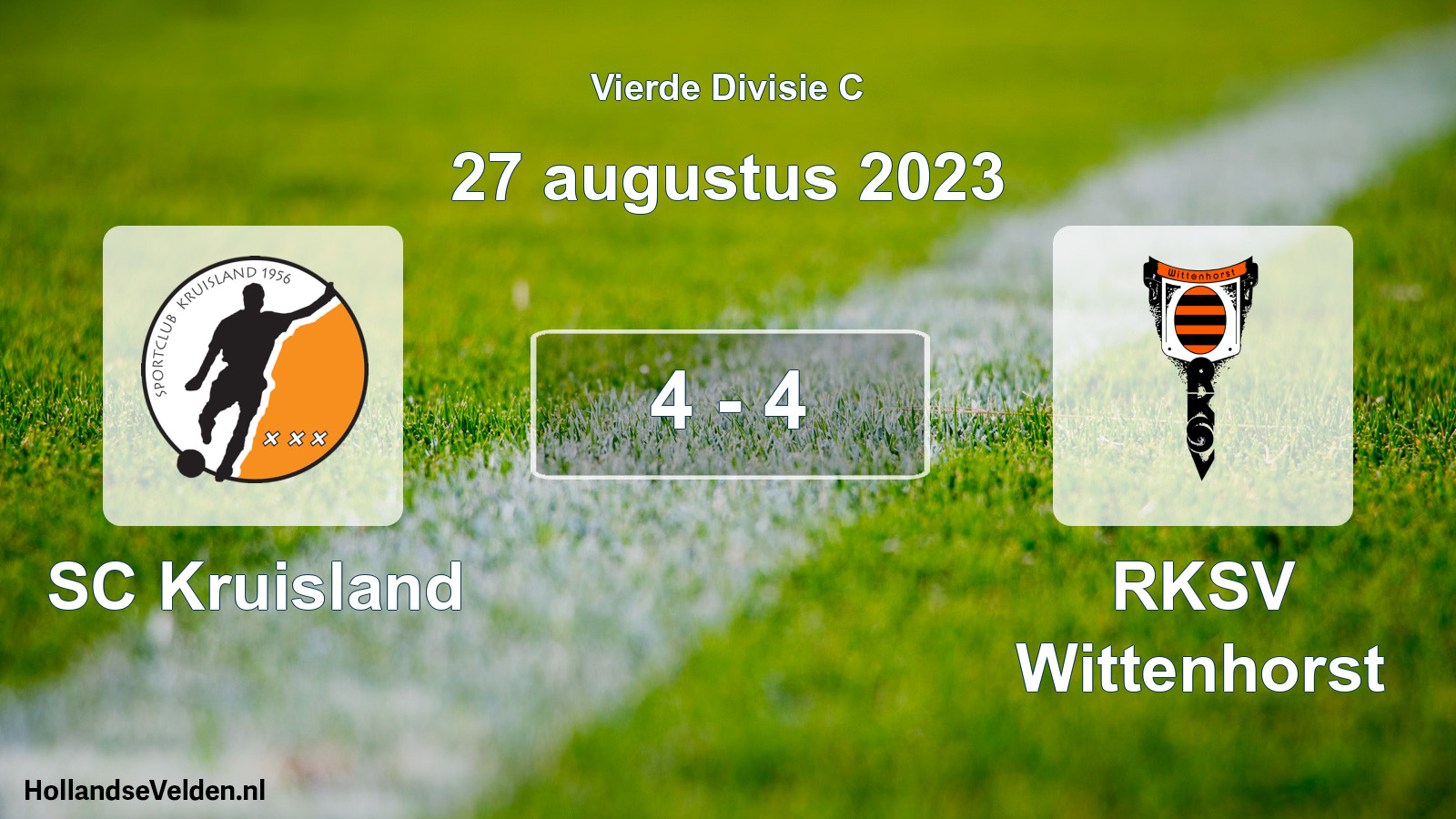 Total number of matches played: SC Kruisland - RKSV Wittenhorst 4 - 4 (27 August 2023)