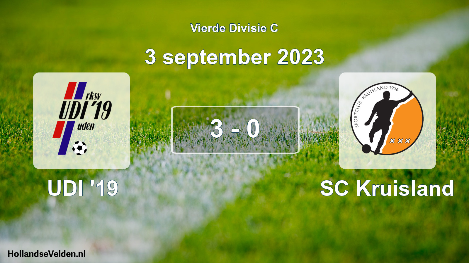 Total number of matches played: UDI '19 - SC Kruisland 3 - 0 (3 September 2023)