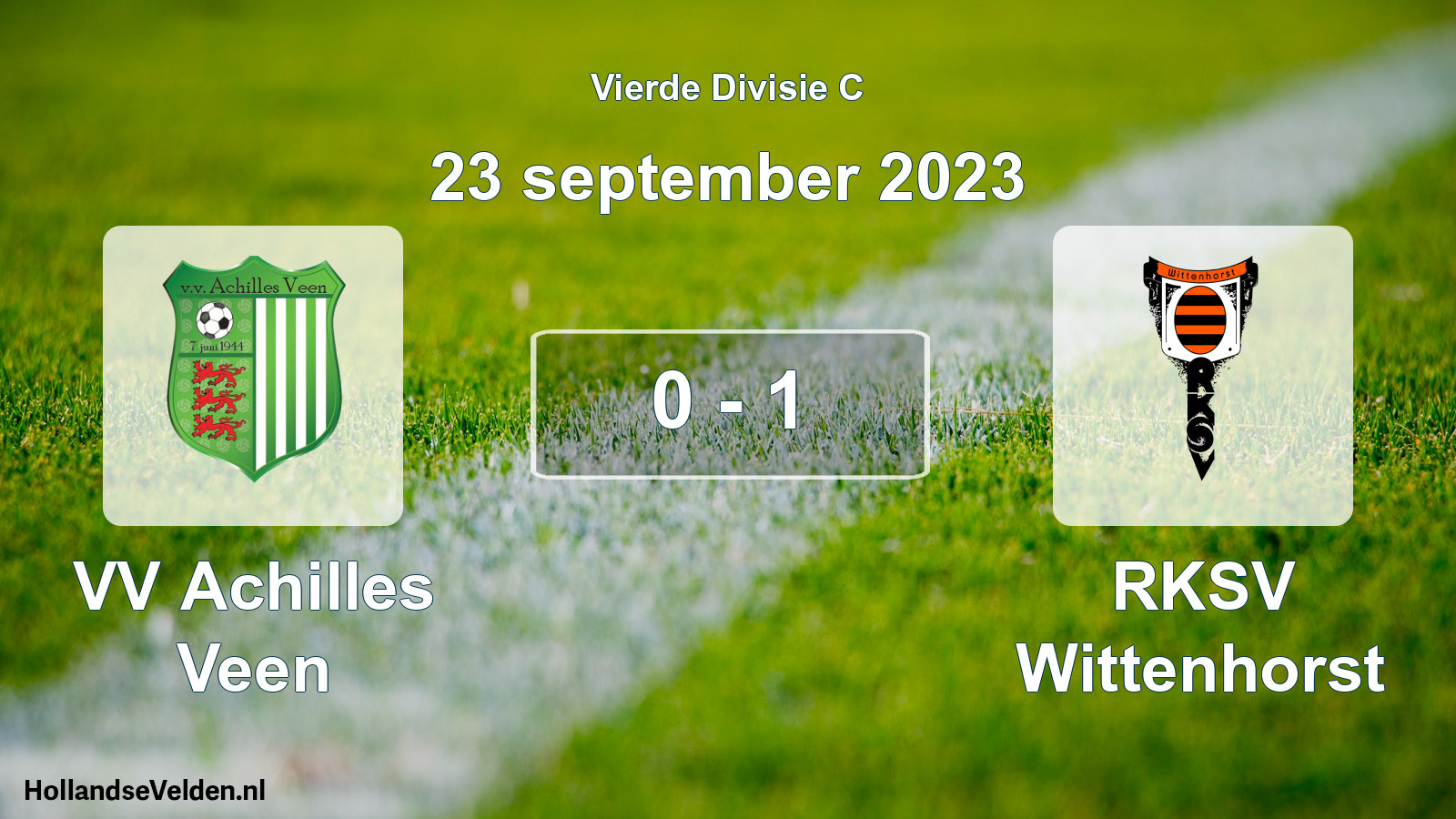 Gespeelde wedstrijd: VV Achilles Veen - RKSV Wittenhorst 0 - 1 (23 september 2023)