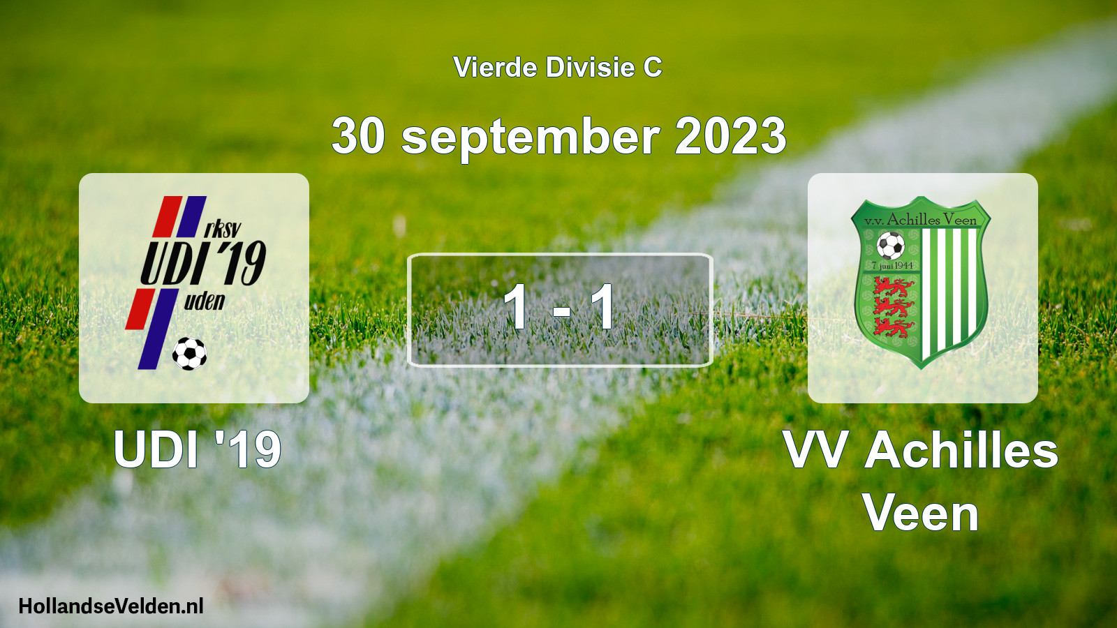 Total number of matches played: UDI '19 - VV Achilles Veen 1 - 1 (30 September 2023)