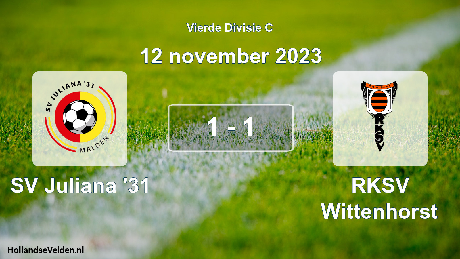 Total number of matches played: SV Juliana '31 - RKSV Wittenhorst 1 - 1 (12 November 2023)