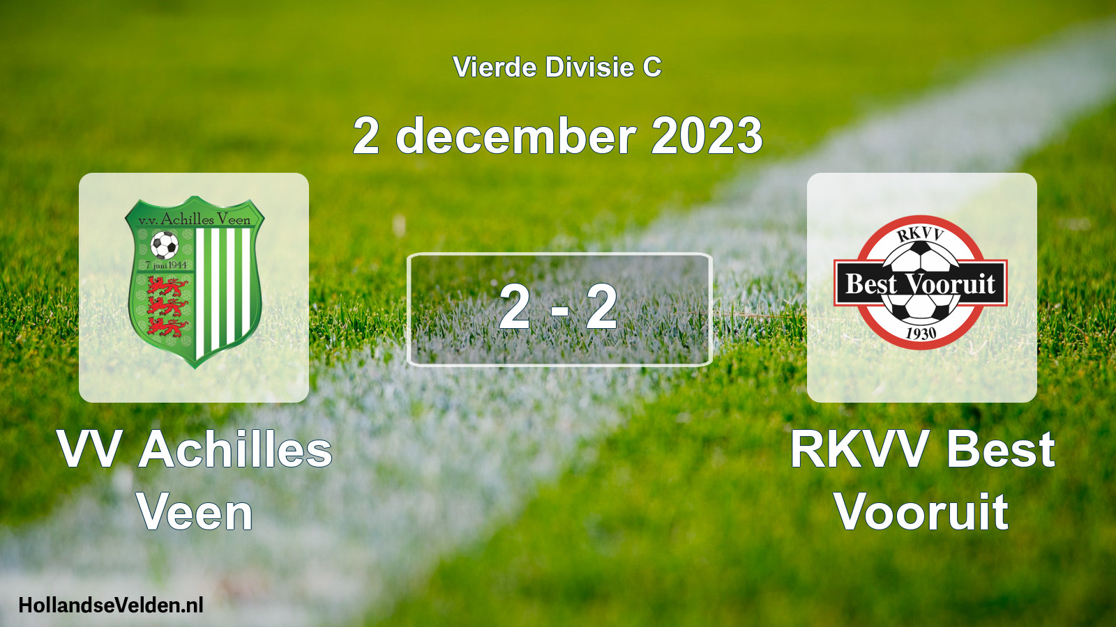 Total number of matches played: VV Achilles Veen - RKVV Best Vooruit 2 - 2 (2 December 2023)