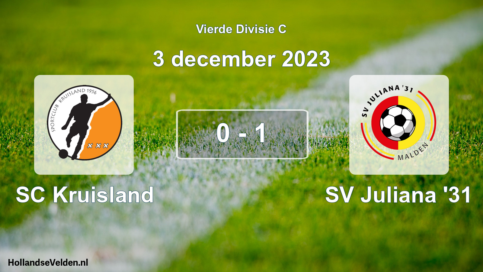 Total number of matches played: SC Kruisland - SV Juliana '31 0 - 1 (3 December 2023)