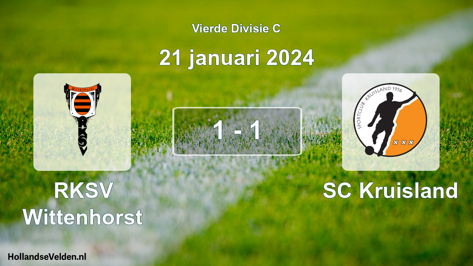 Total number of matches played: RKSV Wittenhorst - SC Kruisland 1 - 1 (21 January 2024)