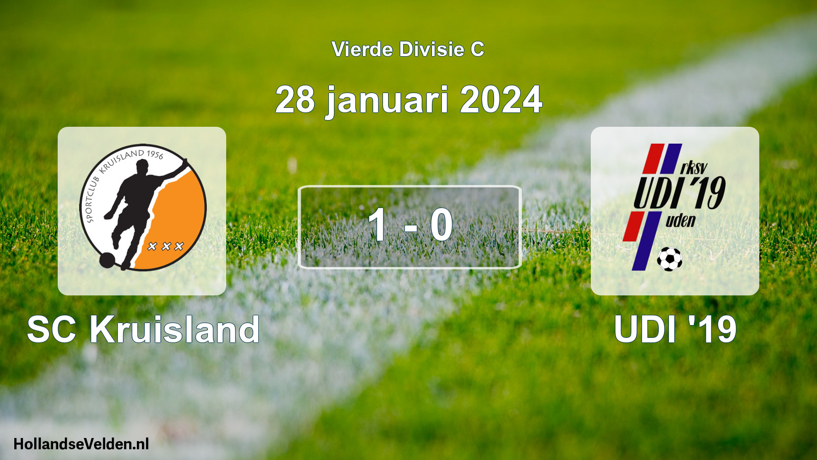 Total number of matches played: SC Kruisland - UDI '19 1 - 0 (28 January 2024)