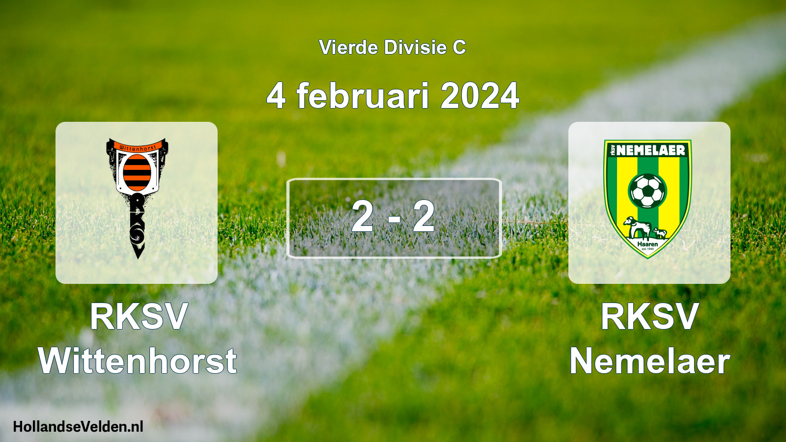 Total number of matches played: RKSV Wittenhorst - RKSV Nemelaer 2 - 2 (4 February 2024)