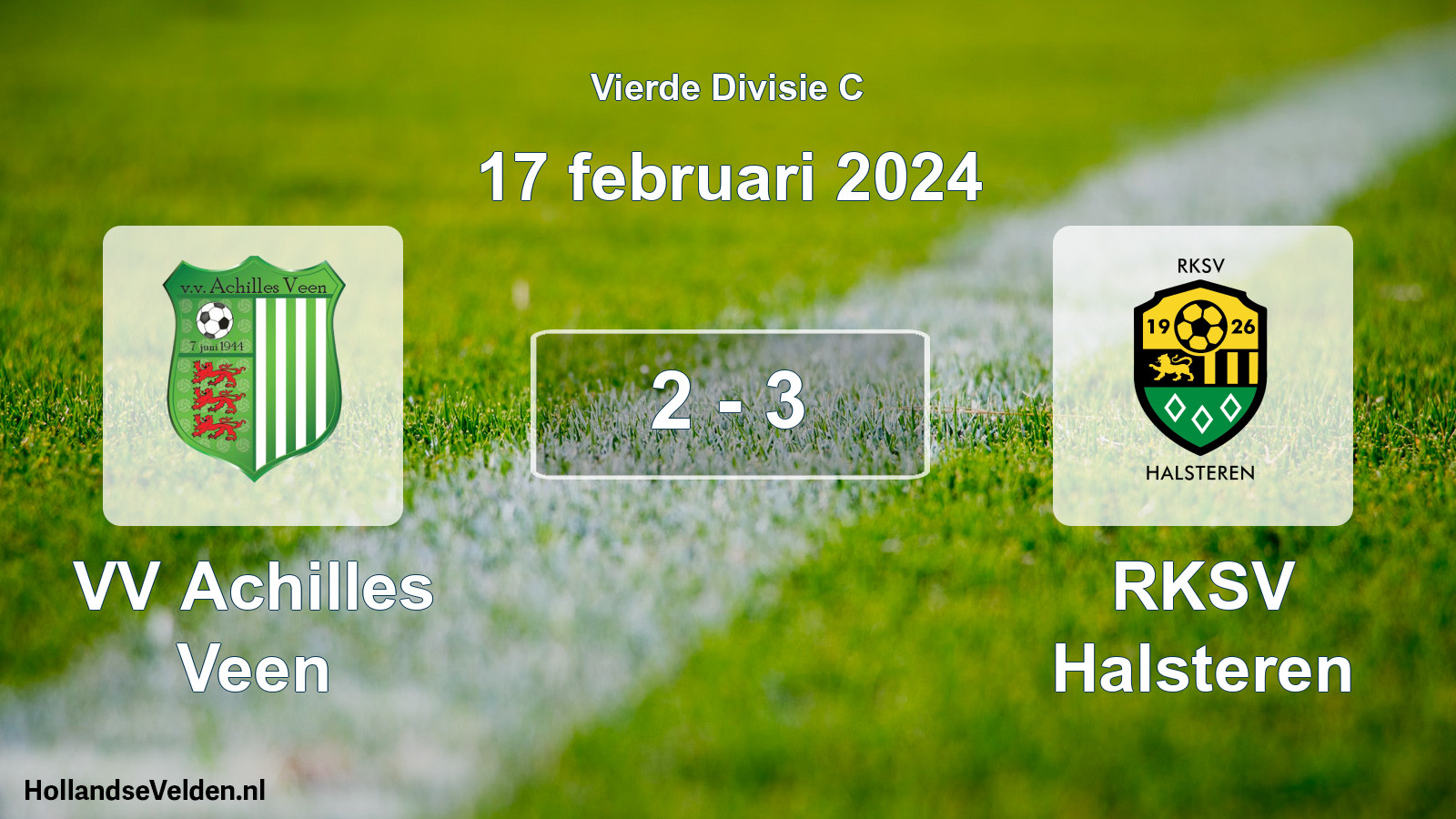 Total number of matches played: VV Achilles Veen - RKSV Halsteren 2 - 3 (17 February 2024)