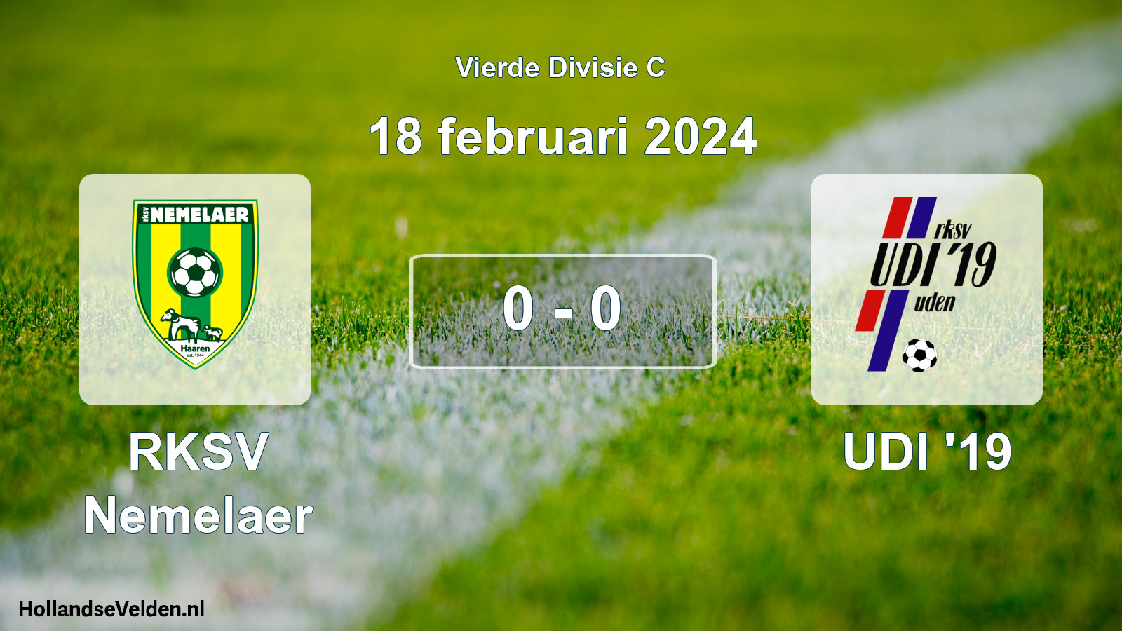 Total number of matches played: RKSV Nemelaer - UDI '19 0 - 0 (18 February 2024)
