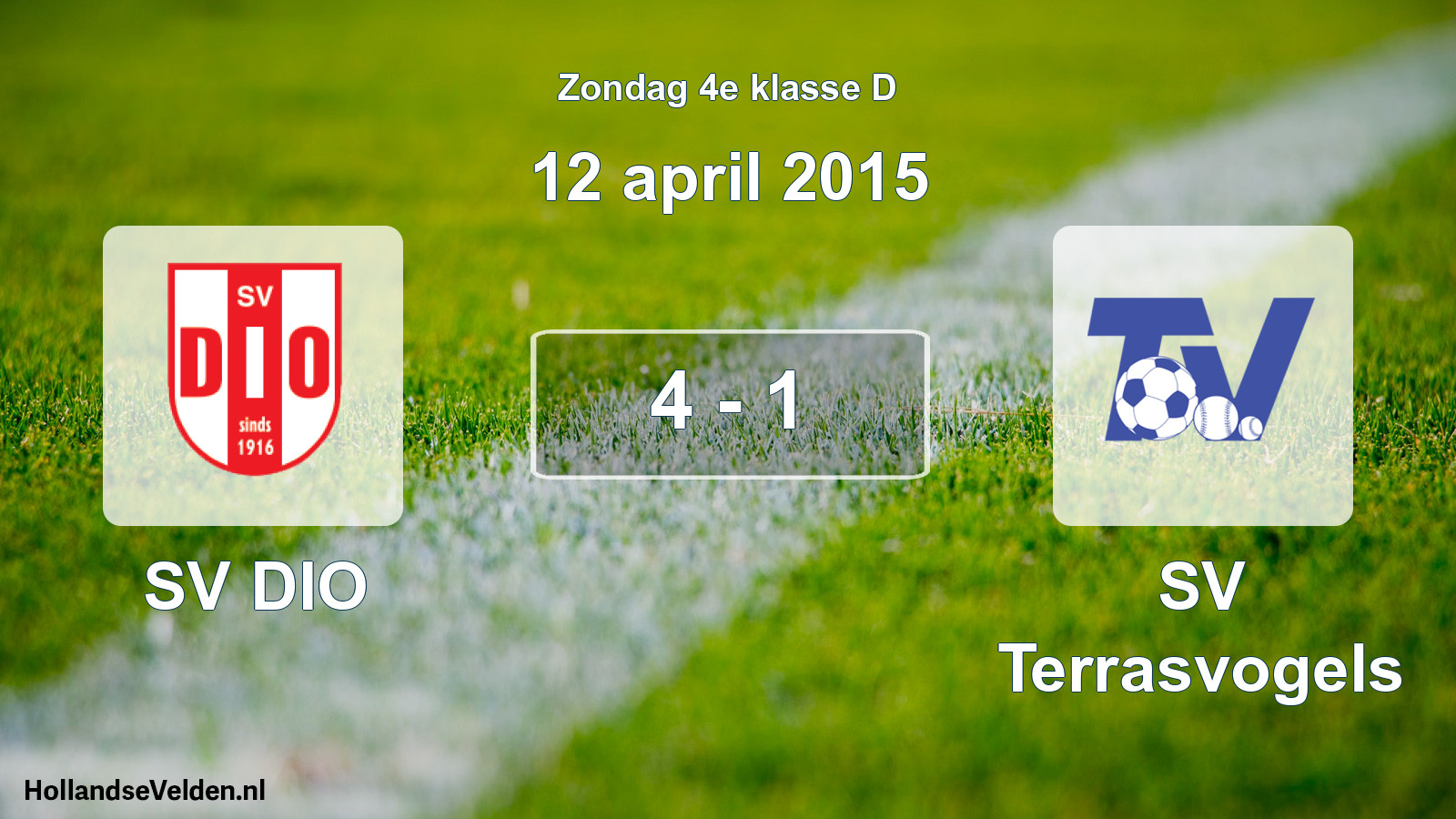Total number of matches played: SV DIO - SV Terrasvogels 4 - 1 (12 April 2015)