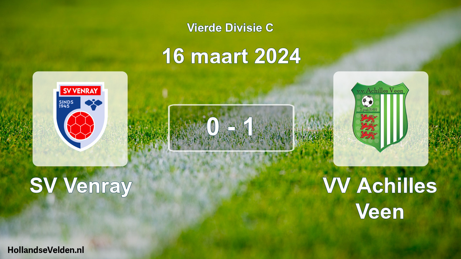 Total number of matches played: SV Venray - VV Achilles Veen 0 - 1 (16 March 2024)