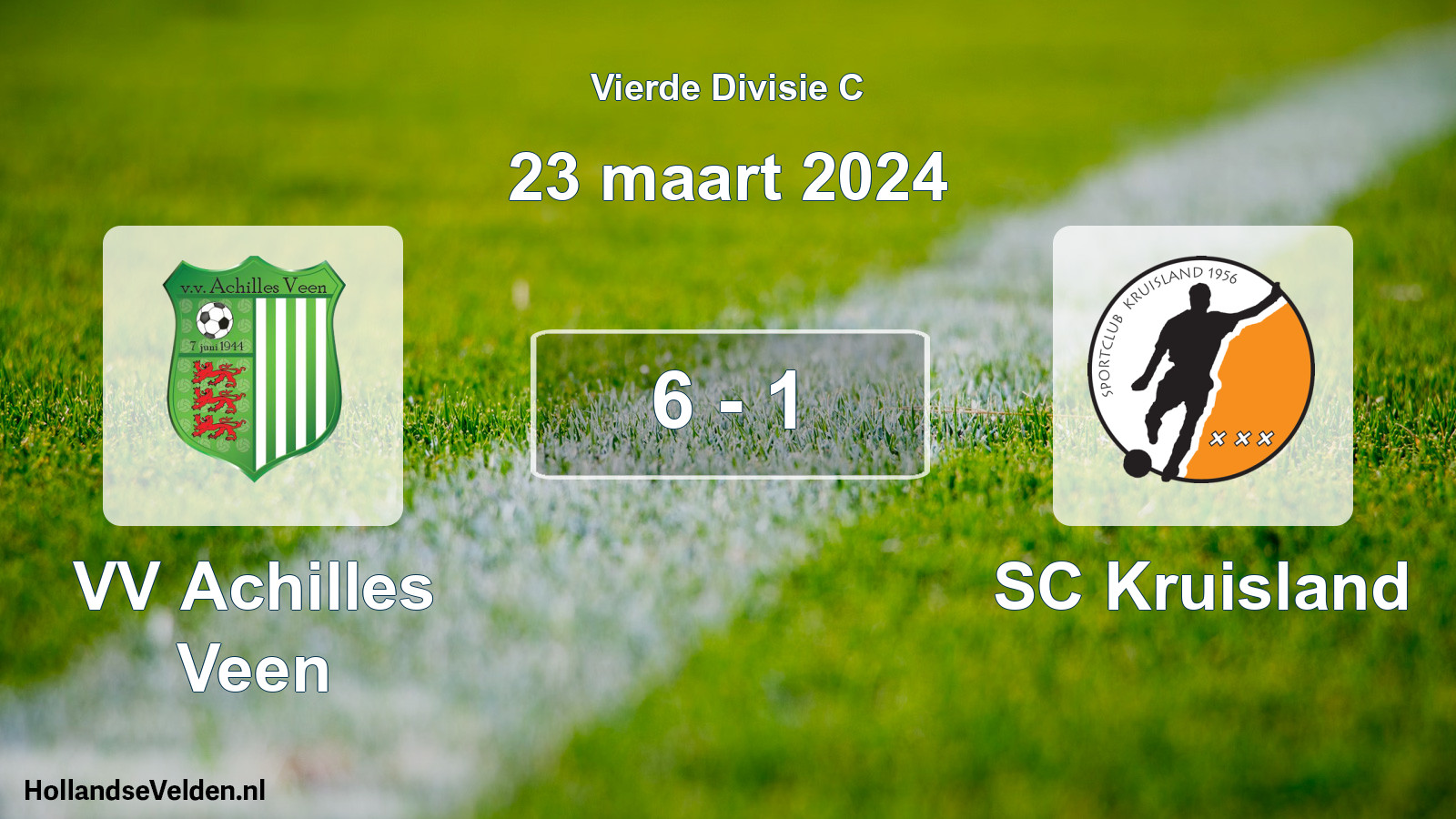 Total number of matches played: VV Achilles Veen - SC Kruisland 6 - 1 (23 March 2024)