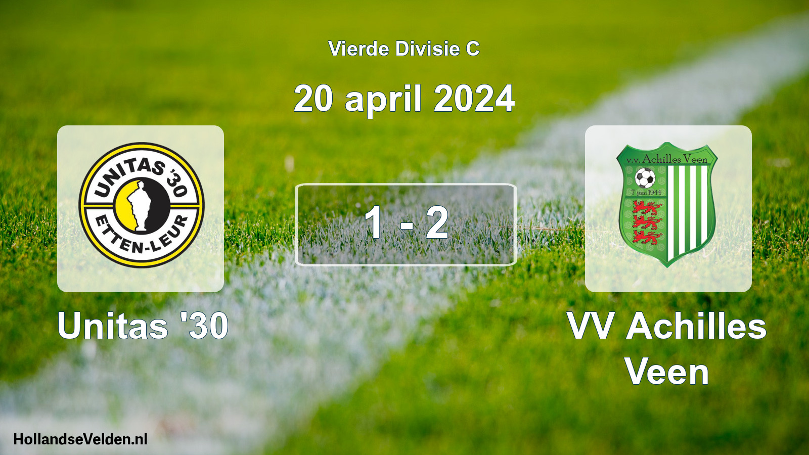 Total number of matches played: Unitas '30 - VV Achilles Veen 1 - 2 (20 April 2024)