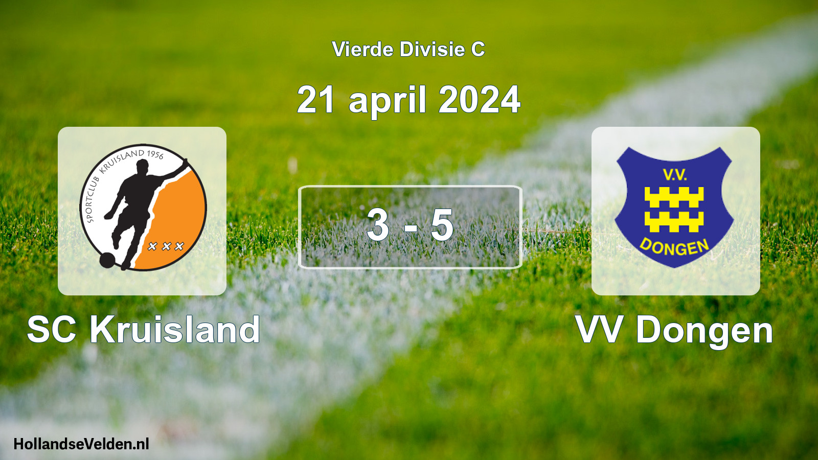 Total number of matches played: SC Kruisland - VV Dongen 3 - 5 (21 April 2024)