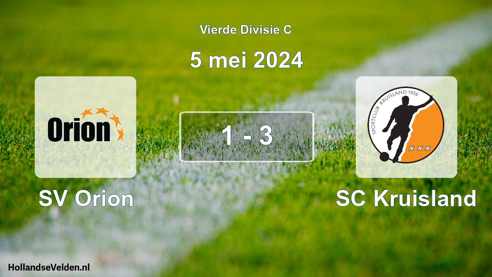 Total number of matches played: SV Orion - SC Kruisland 1 - 3 (5 May 2024)