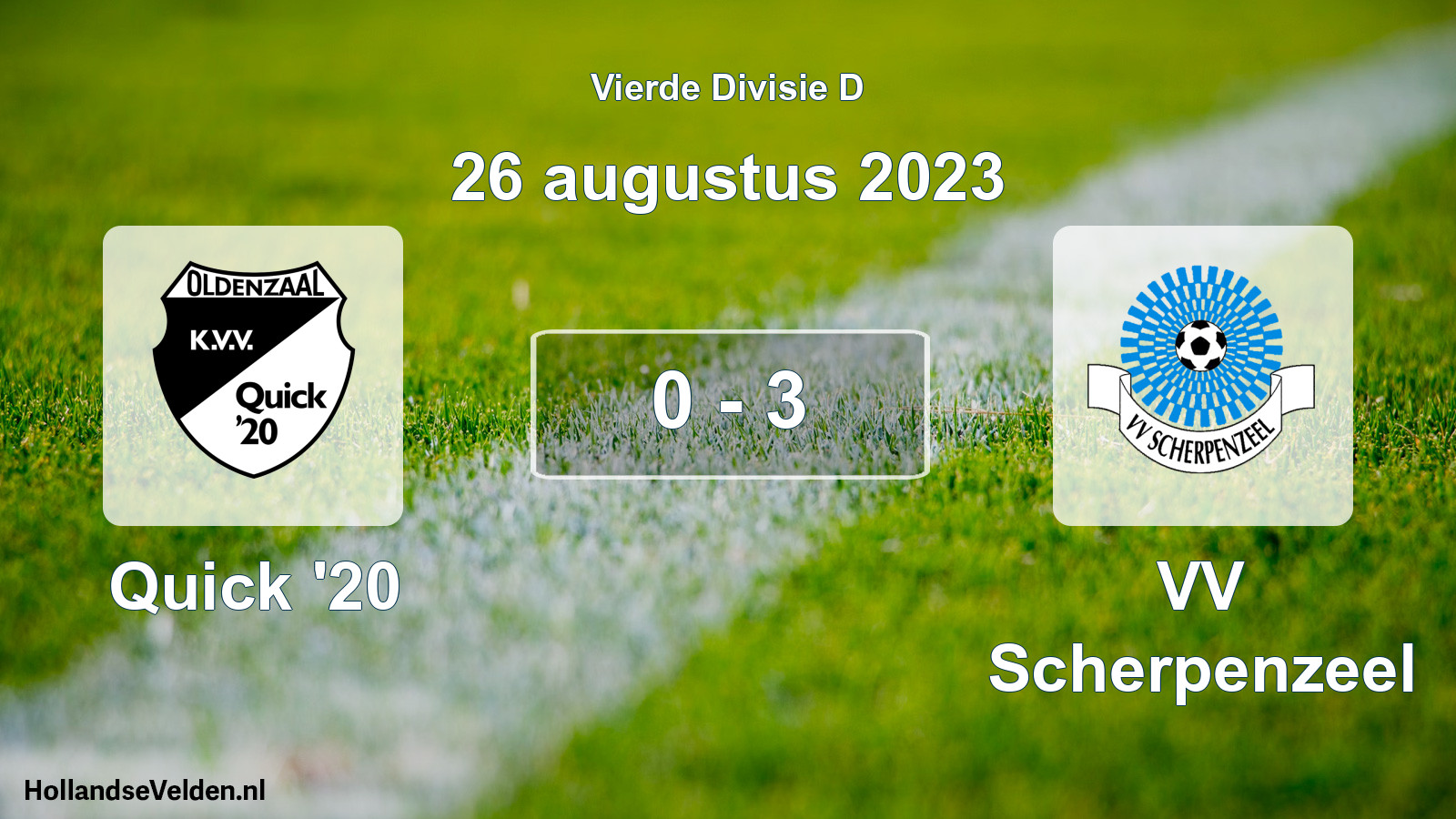 Total number of matches played: Quick '20 - VV Scherpenzeel 0 - 3 (26 August 2023)