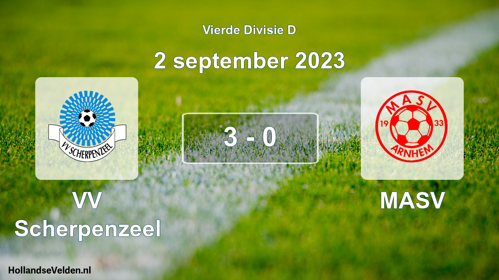 Total number of matches played: VV Scherpenzeel - MASV 3 - 0 (2 September 2023)