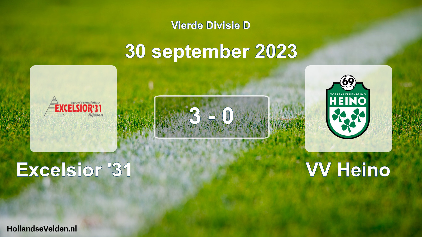 Total number of matches played: Excelsior '31 - VV Heino 3 - 0 (30 September 2023)