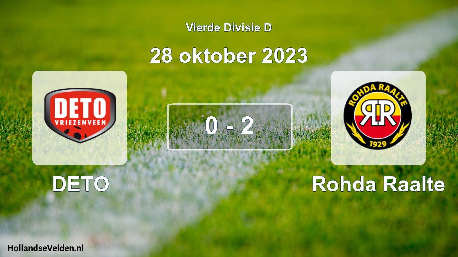 Total number of matches played: DETO - Rohda Raalte 0 - 2 (28 October 2023)