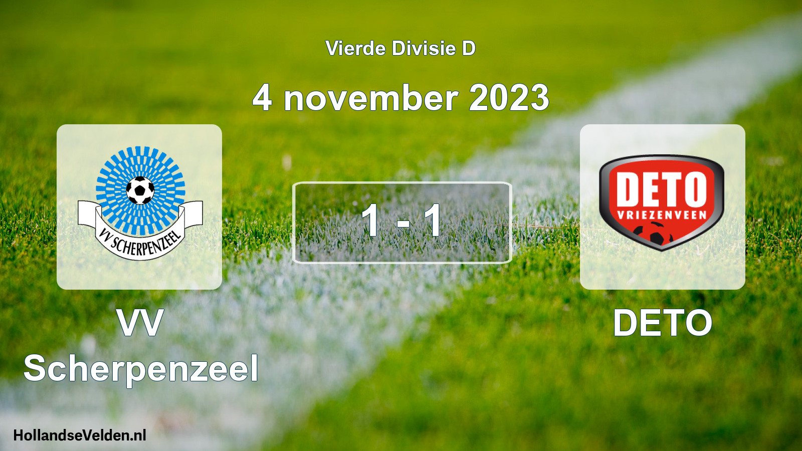Total number of matches played: VV Scherpenzeel - DETO 1 - 1 (4 November 2023)