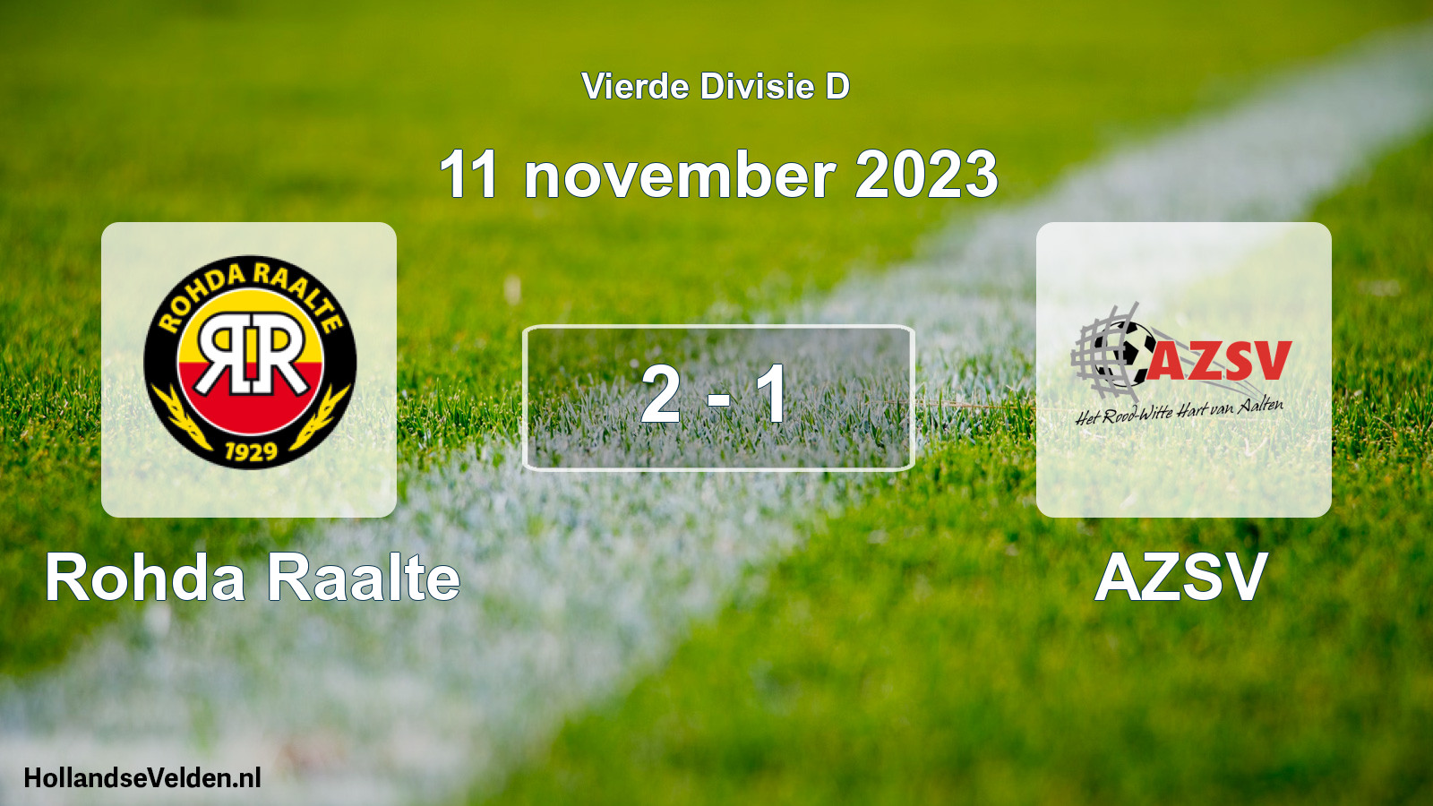 Total number of matches played: Rohda Raalte - AZSV 2 - 1 (11 November 2023)