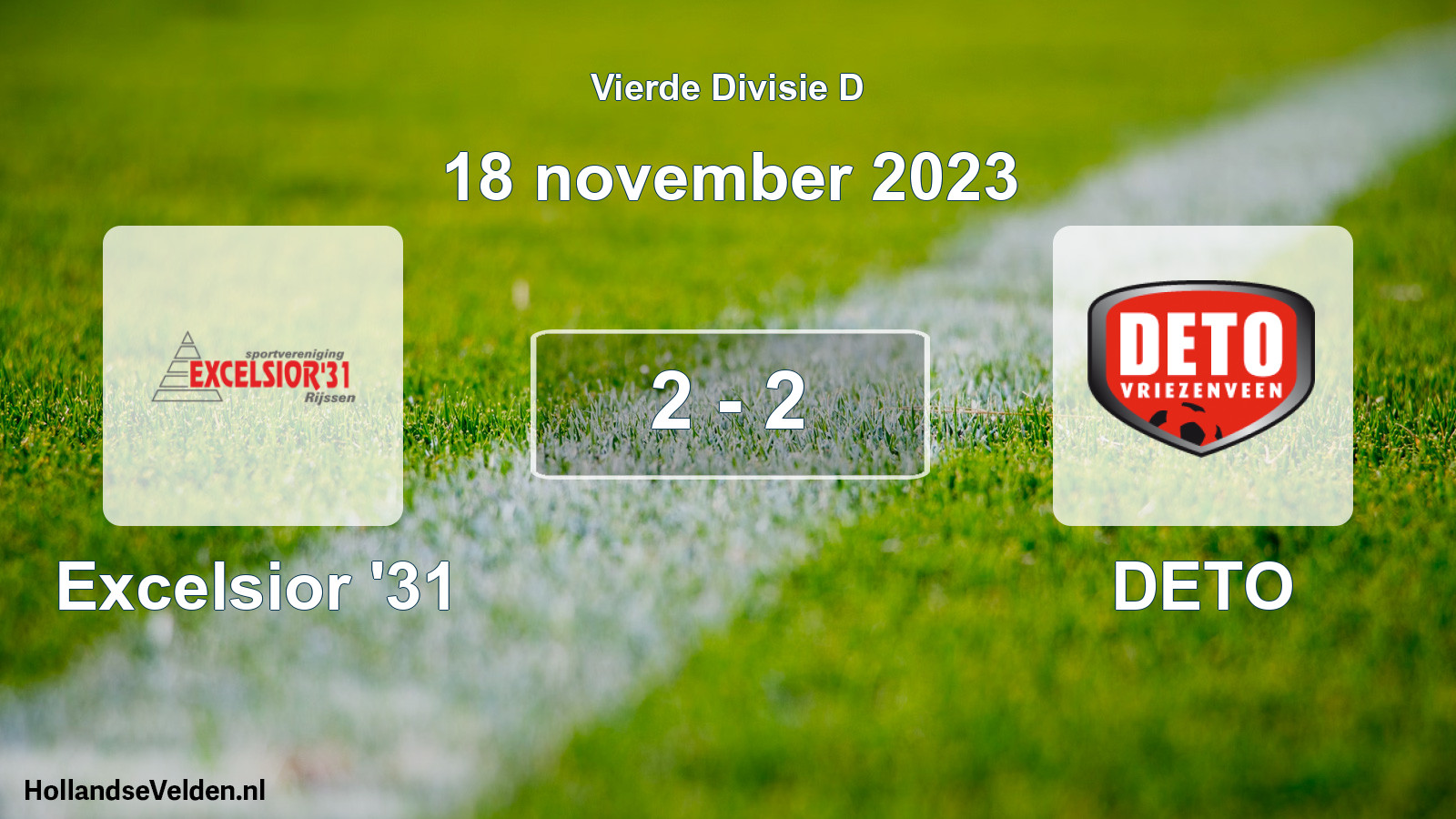 Total number of matches played: Excelsior '31 - DETO 2 - 2 (18 November 2023)
