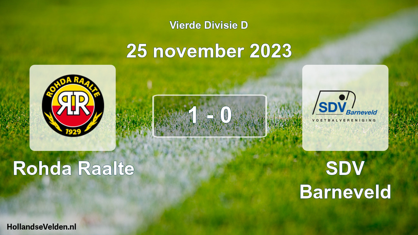 Total number of matches played: Rohda Raalte - SDV Barneveld 1 - 0 (25 November 2023)