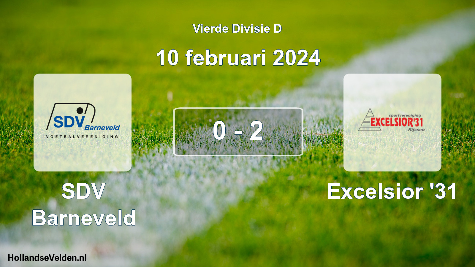 Total number of matches played: SDV Barneveld - Excelsior '31 0 - 2 (10 February 2024)
