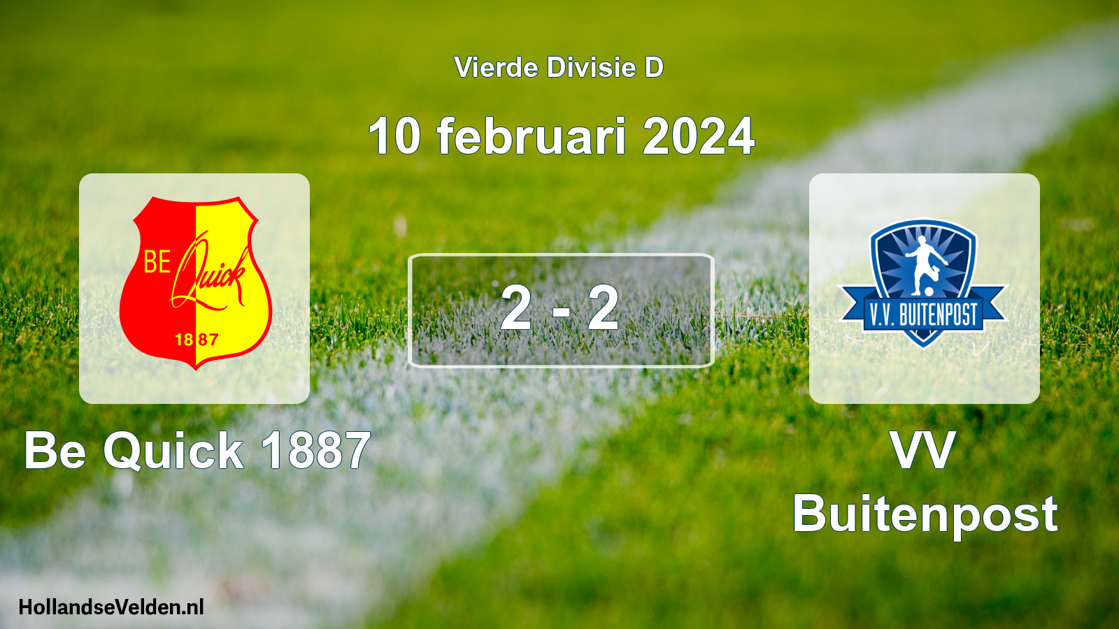 Total number of matches played: Be Quick 1887 - VV Buitenpost 2 - 2 (10 February 2024)