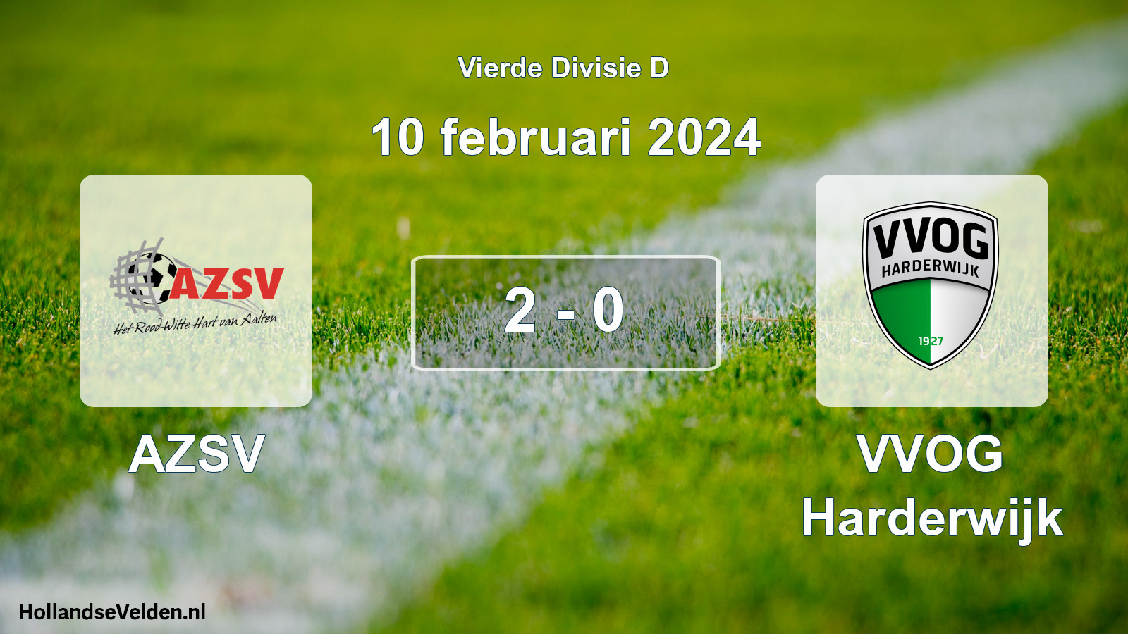 Total number of matches played: AZSV - VVOG Harderwijk 2 - 0 (10 February 2024)