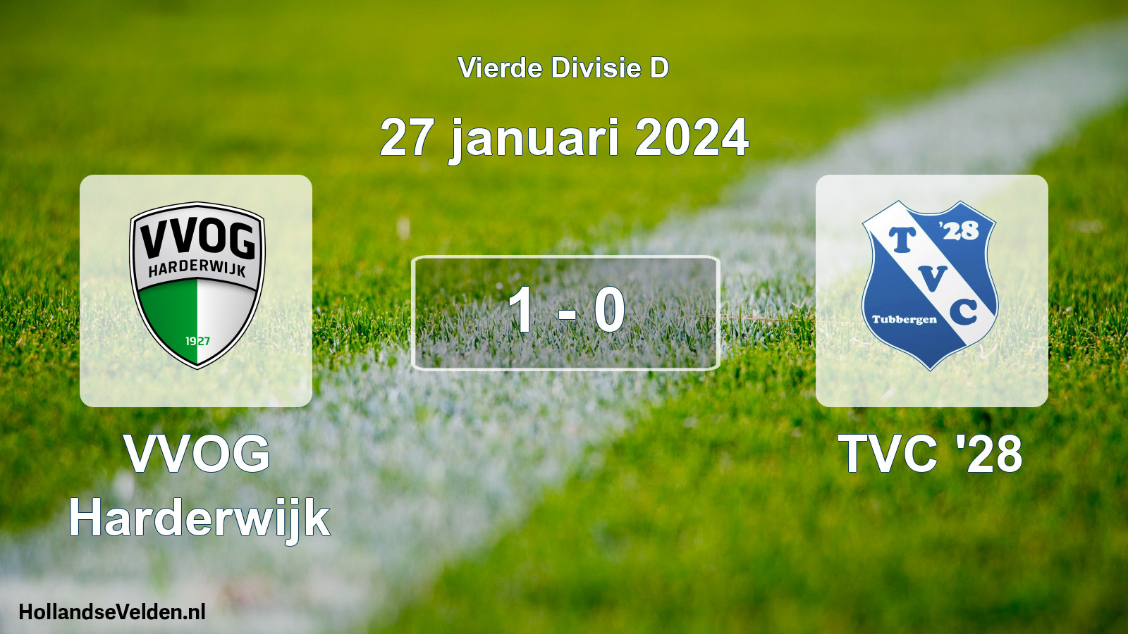 Total number of matches played: VVOG Harderwijk - TVC '28 1 - 0 (27 January 2024)