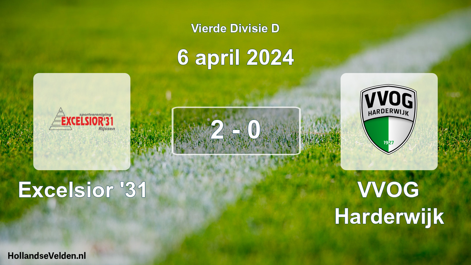 Total number of matches played: Excelsior '31 - VVOG Harderwijk 2 - 0 (6 April 2024)