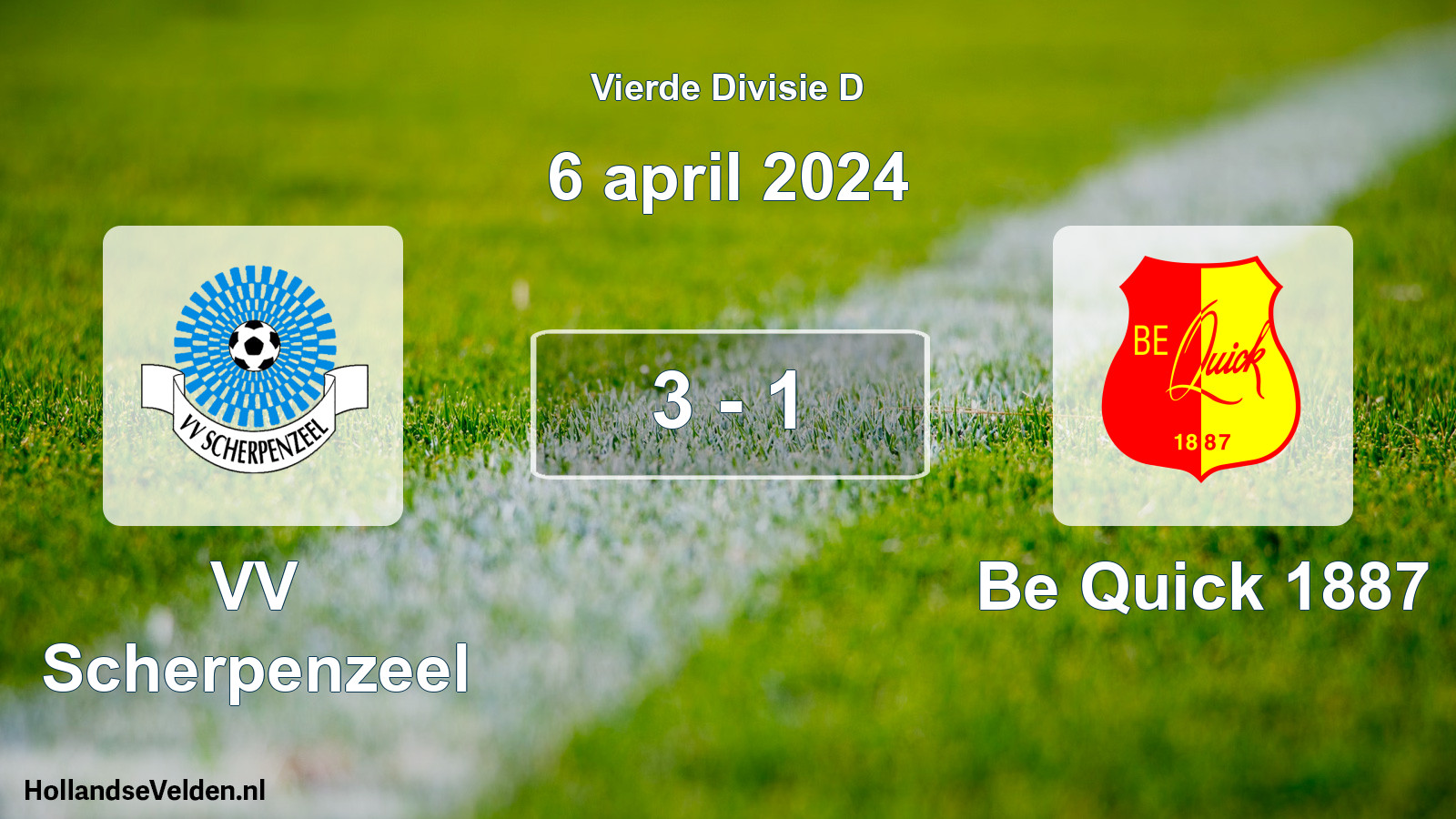 Total number of matches played: VV Scherpenzeel - Be Quick 1887 3 - 1 (6 April 2024)