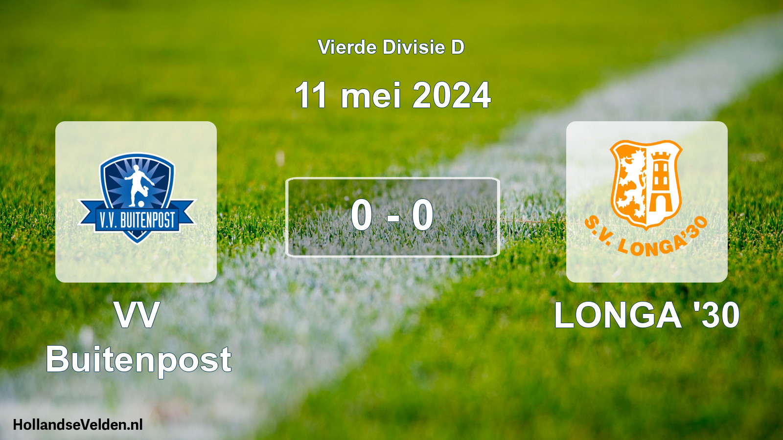 Total number of matches played: VV Buitenpost - LONGA '30 0 - 0 (11 May 2024)