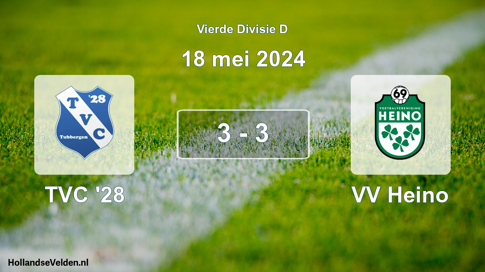 Total number of matches played: TVC '28 - VV Heino 3 - 3 (18 May 2024)
